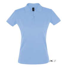 SOL&#039;S PERFECT három gombos Női rövid ujjú galléros piké pamut póló SO11347, Sky Blue-XL női póló
