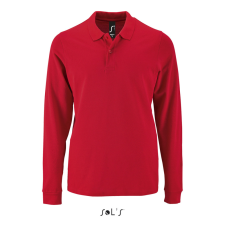 SOL'S PERFECT hosszú ujjú férfi galléros piké póló SO02087, Red-XL férfi póló