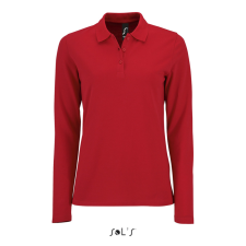 SOL'S PERFECT Női hosszú ujjú galléros piké póló SO02083, Red-L női póló