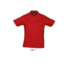SOL&#039;S PRESCOTT férfi rövid ujjú galléros pamut piké póló SO11377, Red-L férfi póló