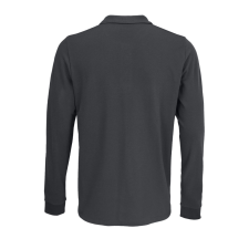 SOL'S PRIME hosszú ujjú férfi galléros póló SO03983, Dark Grey-2XL férfi póló