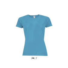 SOL&#039;S raglános Női rövid ujjú sport póló SO01159, Aqua-XS női póló