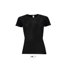 SOL'S raglános Női rövid ujjú sport póló SO01159, Black-2XL