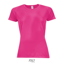 SOL&#039;S raglános Női rövid ujjú sport póló SO01159, Neon Pink 2-2XL női póló