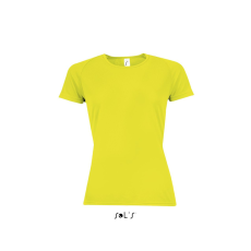 SOL'S raglános Női rövid ujjú sport póló SO01159, Neon Yellow-2XL