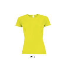 SOL&#039;S raglános Női rövid ujjú sport póló SO01159, Neon Yellow-S női póló