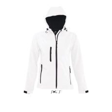 SOL'S REPLAY kapucnis cipzáras Női softshell dzseki SO46802, White-M