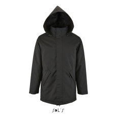 SOL'S ROBYN steppelt bélésű unisex kabát, gallérba rejthető kapucnival SO02109, Black-XL