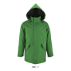 SOL'S ROBYN steppelt bélésű unisex kabát, gallérba rejthető kapucnival SO02109, Kelly Green-XL