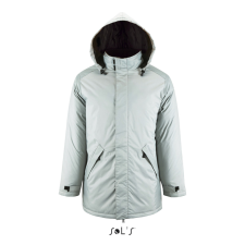 SOL&#039;S ROBYN steppelt bélésű unisex kabát, gallérba rejthető kapucnival SO02109, Metal Grey-2XL férfi kabát, dzseki