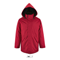 SOL'S ROBYN steppelt bélésű unisex kabát, gallérba rejthető kapucnival SO02109, Red-M