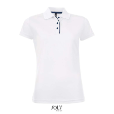 SOL'S rövid ujjú Női galléros sport póló SO01179, White-M női póló