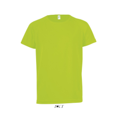 SOL'S SPORTY raglán ujjú kereknyakú gyerek sportpóló SO01166, Neon Green-10A