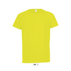 SOL'S SPORTY raglán ujjú kereknyakú gyerek sportpóló SO01166, Neon Yellow-10A