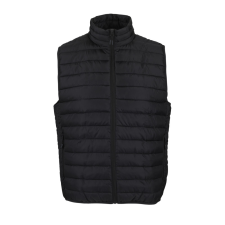 SOL'S STREAM cipzáras oldalzsebes steppelt férfi mellény SO04020, Black-L férfi mellény