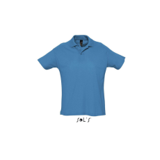 SOL'S SUMMER II rövid ujjú férfi galléros piké pamut póló SO11342, Aqua-XL