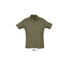 SOL'S SUMMER II rövid ujjú férfi galléros piké pamut póló SO11342, Army-2XL