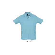 SOL'S SUMMER II rövid ujjú férfi galléros piké pamut póló SO11342, Atoll Blue-2XL