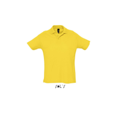 SOL&#039;S SUMMER II rövid ujjú férfi galléros piké pamut póló SO11342, Gold-XL férfi póló