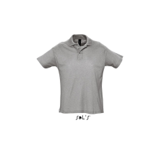 SOL&#039;S SUMMER II rövid ujjú férfi galléros piké pamut póló SO11342, Grey Melange-2XL férfi póló
