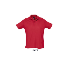 SOL'S SUMMER II rövid ujjú férfi galléros piké pamut póló SO11342, Red-M