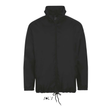 SOL'S széldzseki, gallérba rejtett kapucnival SO01618, Black-3XL férfi kabát, dzseki