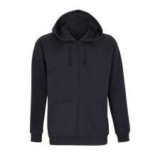 SOL'S uniex kapucnis cipzáras pulóver SO03812, Black-3XL férfi pulóver, kardigán