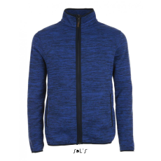 SOL'S Uniszex kabát SOL'S SO01652 Sol'S Turbo - Knitted Fleece Jacket -2XL, Bugatti Blue/Navy Pro