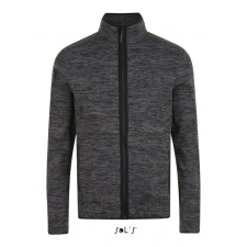 SOL&#039;S Uniszex kabát SOL&#039;S SO01652 Sol&#039;S Turbo - Knitted Fleece Jacket -2XL, Dark Grey/Black női dzseki, kabát
