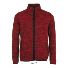 SOL'S Uniszex kabát SOL'S SO01652 Sol'S Turbo - Knitted Fleece Jacket -3XL, Red/Black