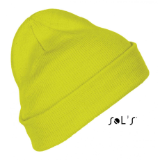 SOL'S Uniszex sapka SOL'S SO01664 Sol'S pittsburgh - Solid-Colour Beanie With Cuffed Design -Egy méret, Neon Yellow