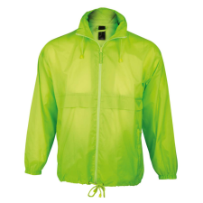 SOL&#039;S vízálló, kapucnis széldzseki SO32000, Neon Lime-S férfi kabát, dzseki