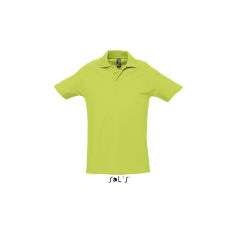 SOL'S WINTER II rövid ujjú három gombos férfi galléros pamut piké póló SO11362, Apple Green-2XL