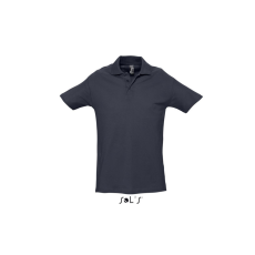 SOL'S WINTER II rövid ujjú három gombos férfi galléros pamut piké póló SO11362, Navy-2XL