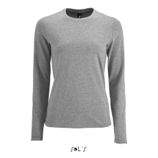  SOL&- 039;S IMPERIAL Női hosszú ujjú környakas pamut póló SO02075, Grey Melange-2XL