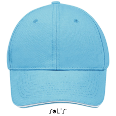 SOL'S Buffalo - 6 lapos sapka (turquoise/white