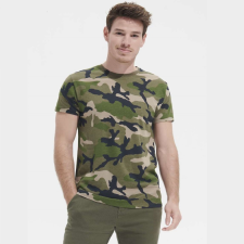 SOL'S Camo Men -környakú póló (camo, L) munkaruha