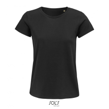 SOL'S Crusader Women - környakas testhezálló jersey póló (deep black, L) munkaruha