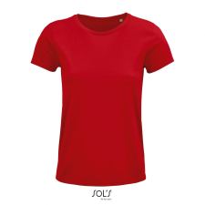 SOL'S Crusader Women - környakas testhezálló jersey póló (red, XL) munkaruha