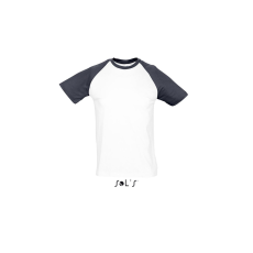 SOL'S Funky - férfi 2 színű raglán ujjú póló (white/royal blue, L)