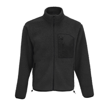SOL'S Fury - zipzáros pulóver (carbon grey/black, 2XL) munkaruha
