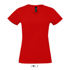 SOL'S Imperial V Women - v-nyakú póló (red, M) munkaruha