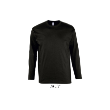 SOL'S Monarch - férfi környakú hosszú ujjú póló (deep black, 4XL) munkaruha