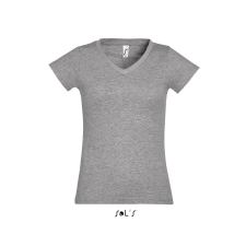 SOL'S Moon - női v-nyakú póló (grey melange, 2XL) munkaruha