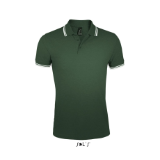 SOL'S Pasadena Men - galléros póló (forest green/white, L)