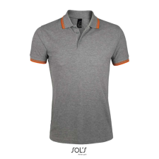 SOL'S Pasadena Men - galléros póló (grey/navy, M) munkaruha