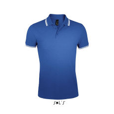 SOL'S Pasadena Men - galléros póló (royal blue/white, S)