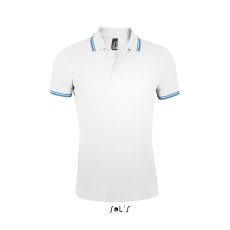 SOL'S Pasadena Men - galléros póló (white/navy, 2XL)