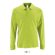 SOL'S Perfect LSL Men - hosszú ujjú piké galléros póló (apple green, M)
