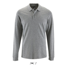 SOL'S Perfect LSL Men - hosszú ujjú piké galléros póló (grey melange, 3XL)